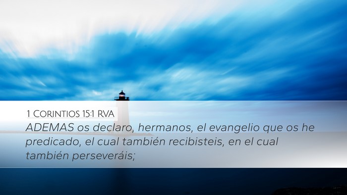 1 Corintios 15:1 RVA Bible Verse Image