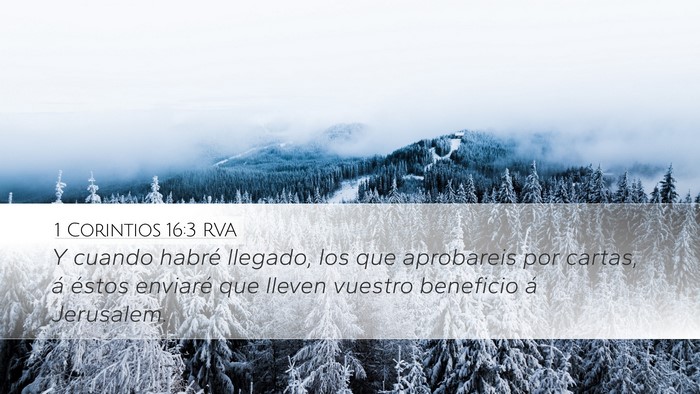 1 Corintios 16:3 RVA Bible Verse Image