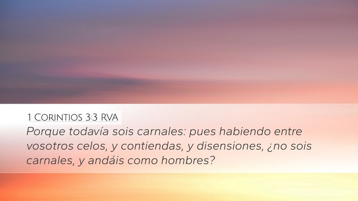 1 Corintios 3:3 RVA Bible Verse Image