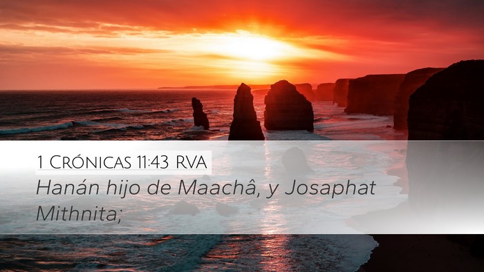1 Crónicas 11:43 RVA Desktop Wallpaper - Hanán hijo de Maachâ, y Josaphat - Desktop Bible Verse Wallpaper