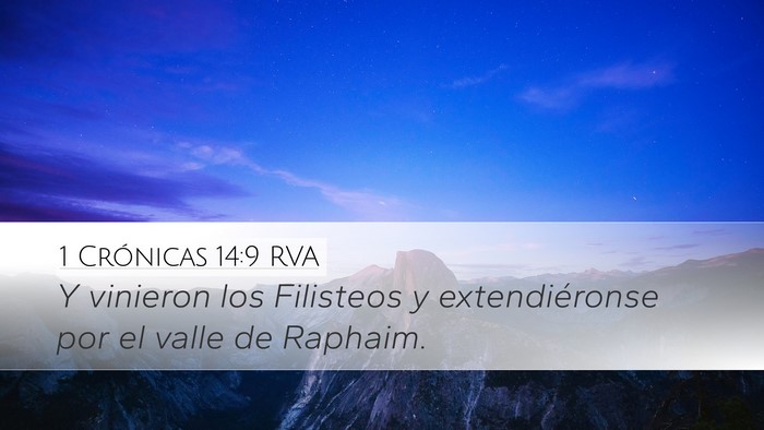 1 Crónicas 14:9 RVA Bible Verse Image