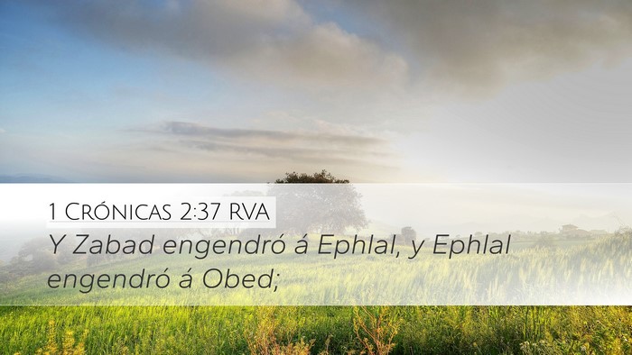 1 Crónicas 2:37 RVA Desktop Wallpaper - Y Zabad engendró á Ephlal, y Ephlal engendró - Desktop Bible Verse Wallpaper