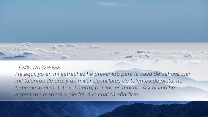 1 Crónicas 22:14 RVA Bible Verse Image