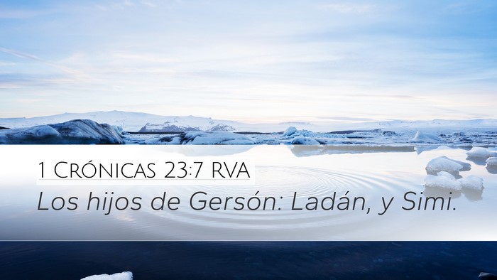 1 Crónicas 23:7 RVA Bible Verse Image