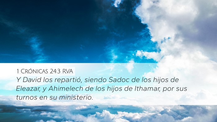 1 Crónicas 24:3 RVA Bible Verse Image