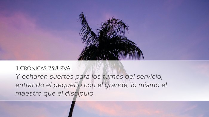 1 Crónicas 25:8 RVA Bible Verse Image