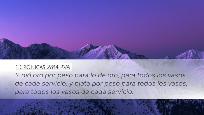 1 Crónicas 28:14 RVA Bible Verse Image