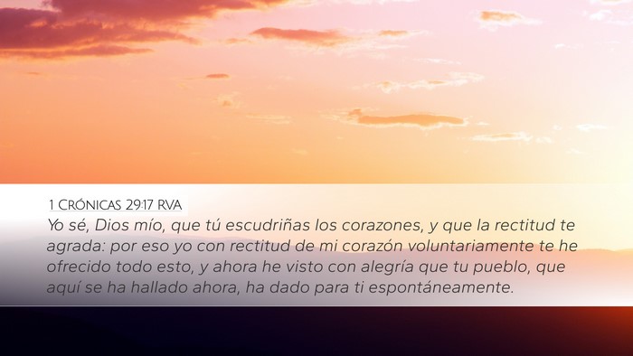 1 Crónicas 29:17 RVA Bible Verse Image