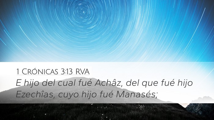 1 Crónicas 3:13 RVA Bible Verse Image