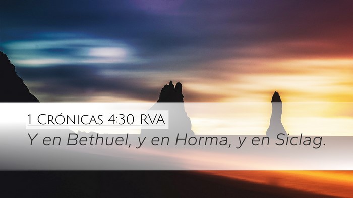 1 Crónicas 4:30 RVA Bible Verse Image