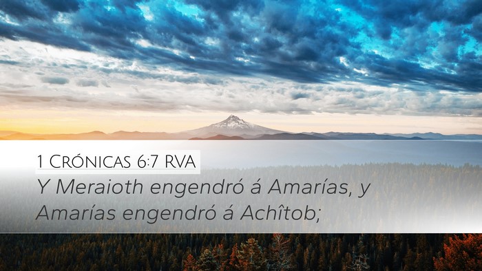 1 Crónicas 6:7 RVA Bible Verse Image