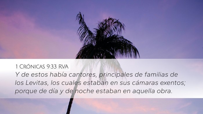 1 Crónicas 9:33 RVA Bible Verse Image