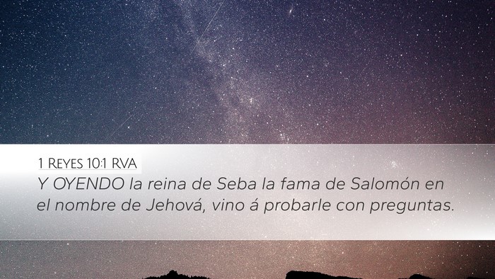 1 Reyes 10:1 RVA Bible Verse Image