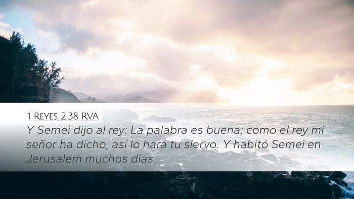 1 Reyes 2:38 RVA Desktop Wallpaper - Y Semei dijo al rey: La palabra es buena; como el - Desktop Bible Verse Wallpaper