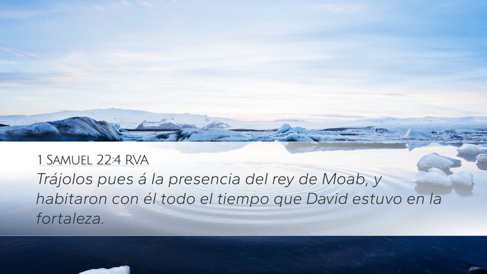 1 Samuel 22:4 RVA Desktop Wallpaper - Trájolos pues á la presencia del rey de Moab, y - Desktop Bible Verse Wallpaper