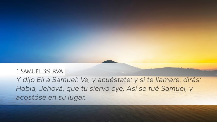 1 Samuel 3:9 RVA Desktop Wallpaper - Y dijo Eli á Samuel: Ve, y acuéstate: y si te - Desktop Bible Verse Wallpaper
