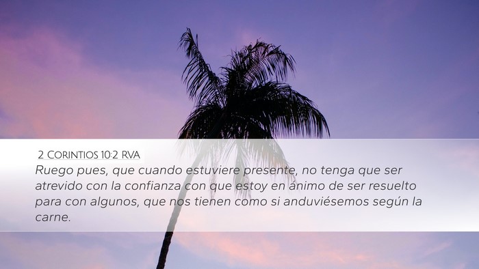 2 Corintios 10:2 RVA Bible Verse Image