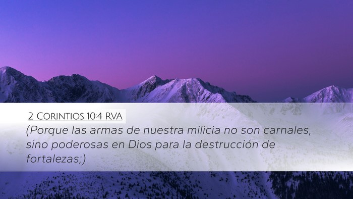 2 Corintios 10:4 RVA Bible Verse Image