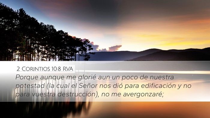 2 Corintios 10:8 RVA Bible Verse Image
