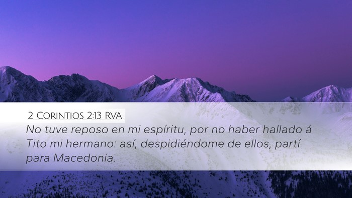 2 Corintios 2:13 RVA Bible Verse Image