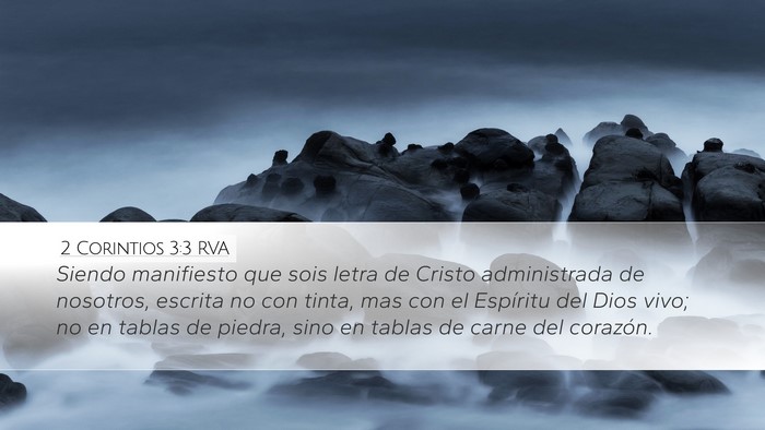 2 Corintios 3:3 RVA Bible Verse Image