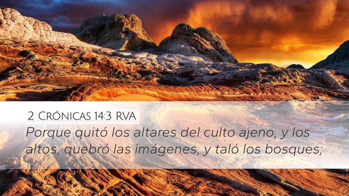 2 Crónicas 14:3 RVA Bible Verse Image