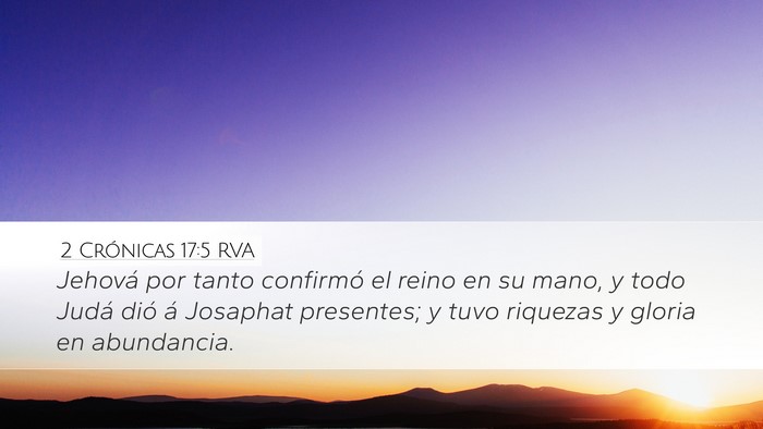 2 Crónicas 17:5 RVA Bible Verse Image