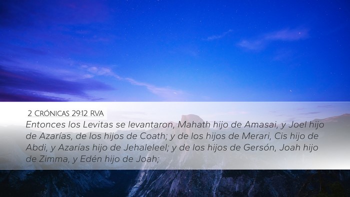 2 Crónicas 29:12 RVA Bible Verse Image