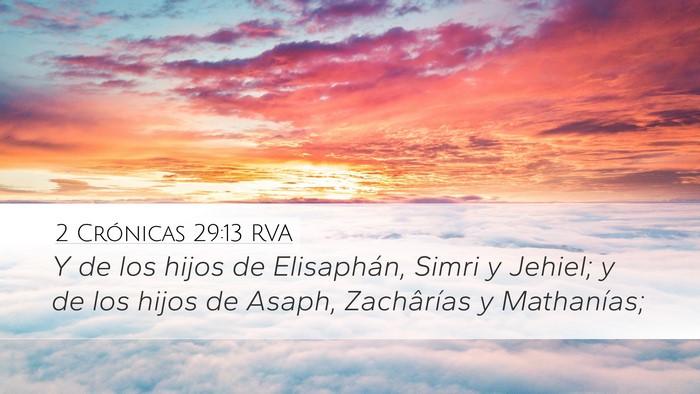 2 Crónicas 29:13 RVA Bible Verse Image