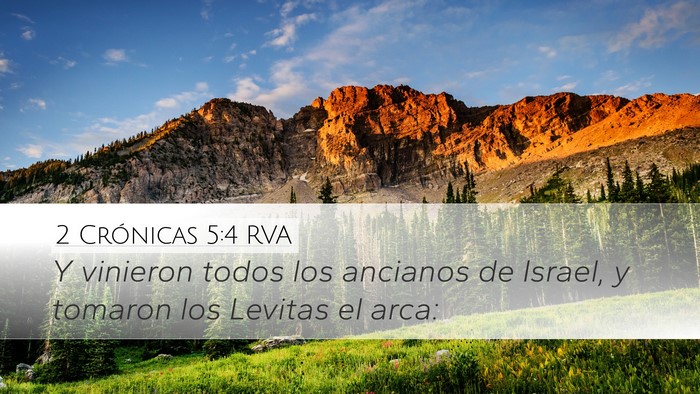 2 Crónicas 5:4 RVA Desktop Wallpaper - Y vinieron todos los ancianos de Israel, y - Desktop Bible Verse Wallpaper