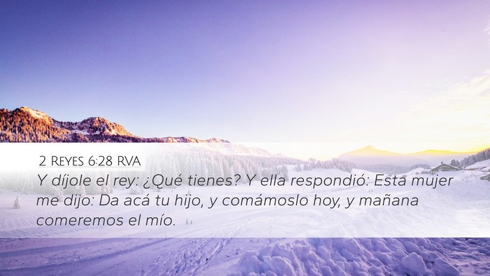 2 Reyes 6:28 RVA Bible Verse Image