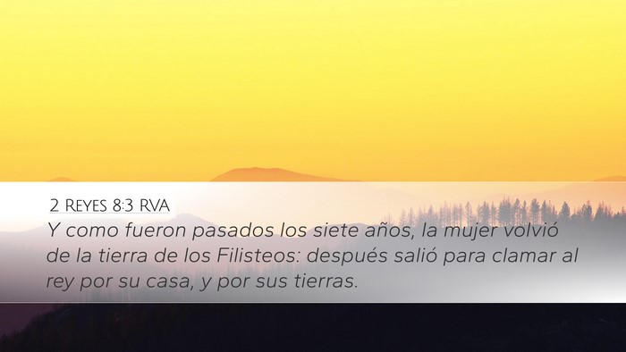 2 Reyes 8:3 RVA Bible Verse Image