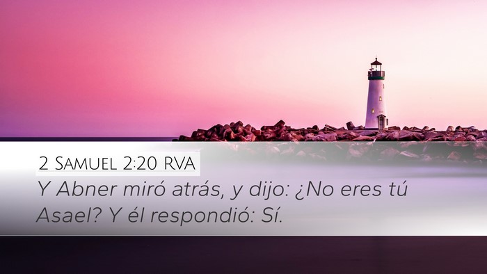 2 Samuel 2:20 RVA Desktop Wallpaper - Y Abner miró atrás, y dijo: ¿No eres tú - Desktop Bible Verse Wallpaper