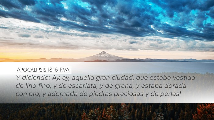 Apocalipsis 18:16 RVA Bible Verse Image