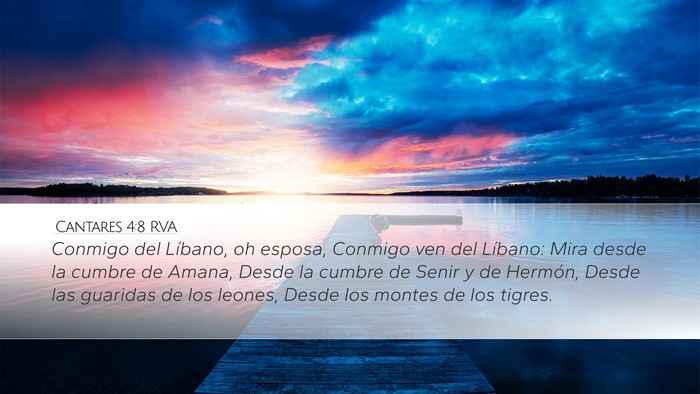 Cantares 4:8 RVA Bible Verse Image