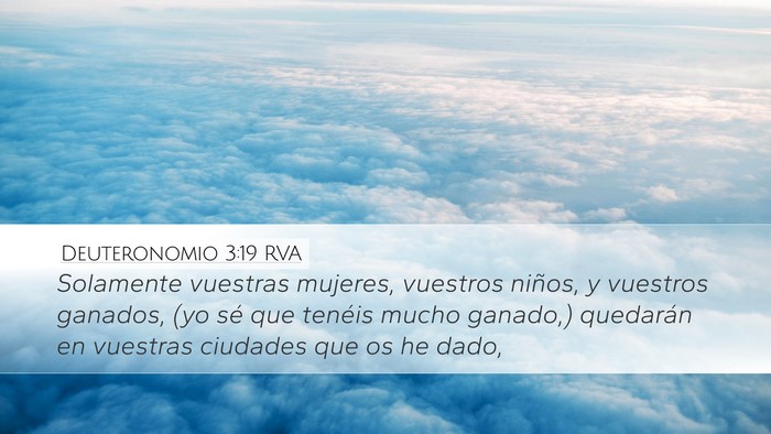 Deuteronomio 3:19 RVA Desktop Wallpaper - Solamente vuestras mujeres, vuestros niños, y - Desktop Bible Verse Wallpaper