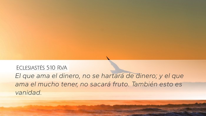 Eclesiastés 5:10 RVA Bible Verse Image