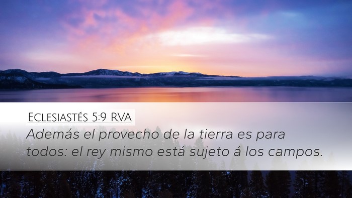 Eclesiastés 5:9 RVA Desktop Wallpaper - Además el provecho de la tierra es para todos: - Desktop Bible Verse Wallpaper