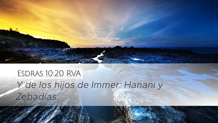 Esdras 10:20 RVA Desktop Wallpaper - Y de los hijos de Immer: Hanani y - Desktop Bible Verse Wallpaper