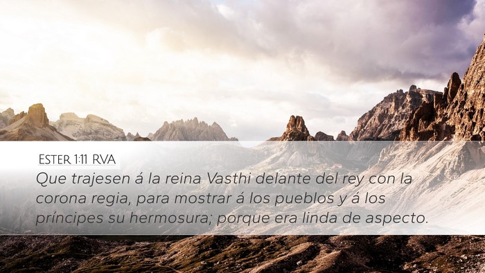 Ester 1:11 RVA Bible Verse Image