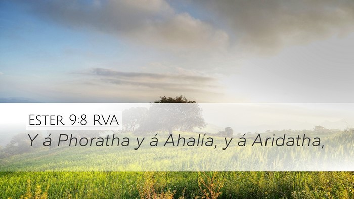 Ester 9:8 RVA Desktop Wallpaper - Y á Phoratha y á Ahalía, y á - Desktop Bible Verse Wallpaper
