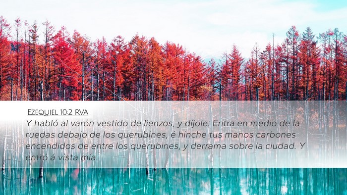 Ezequiel 10:2 RVA Bible Verse Image