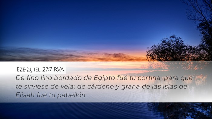 Ezequiel 27:7 RVA Bible Verse Image