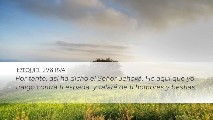 Ezequiel 29:8 RVA Bible Verse Image