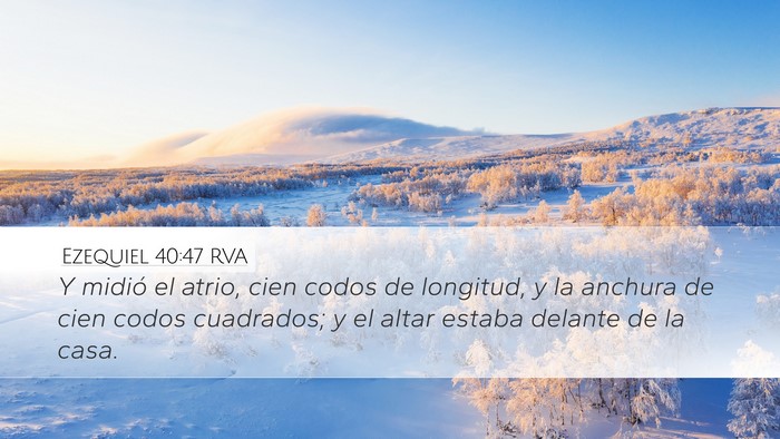 Ezequiel 40:47 RVA Bible Verse Image