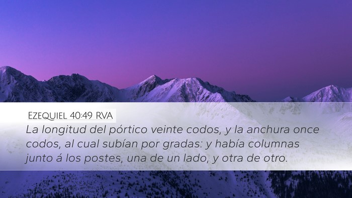 Ezequiel 40:49 RVA Bible Verse Image