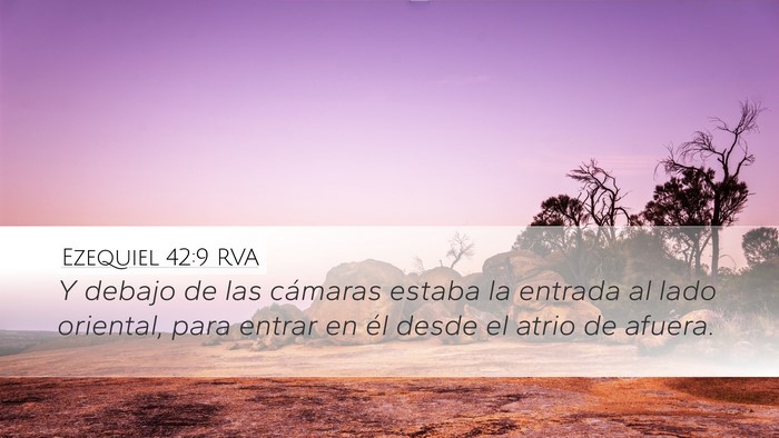 Ezequiel 42:9 RVA Bible Verse Image