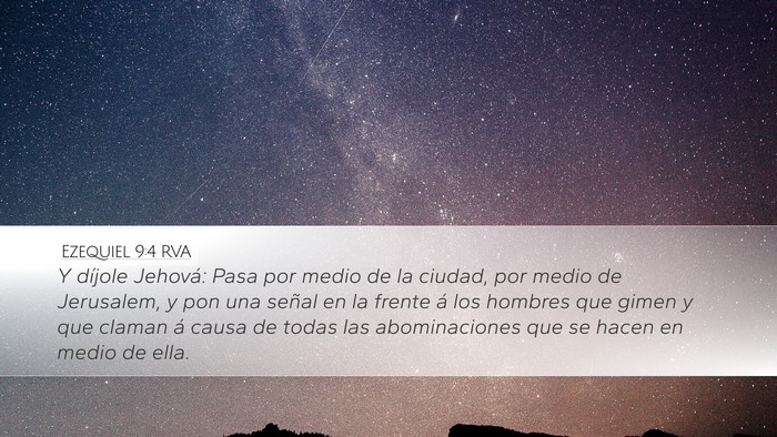 Ezequiel 9:4 RVA Bible Verse Image
