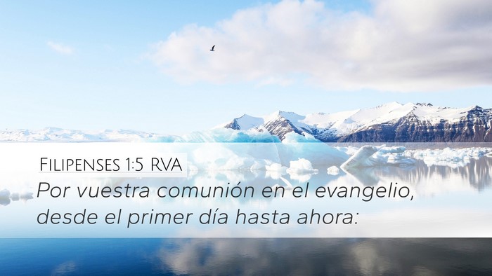 Filipenses 1:5 RVA Bible Verse Image