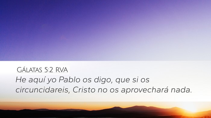 Gálatas 5:2 RVA Bible Verse Image